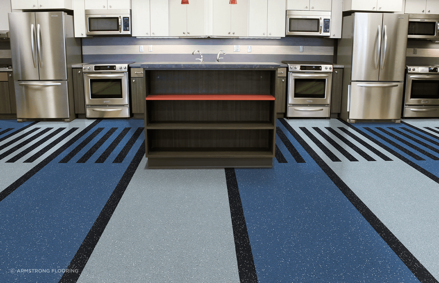 Vinyl flooring is often used in commercial settings.