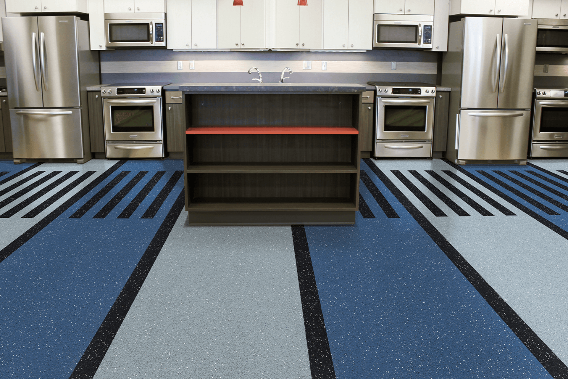 Vinyl flooring is often used in commercial settings.