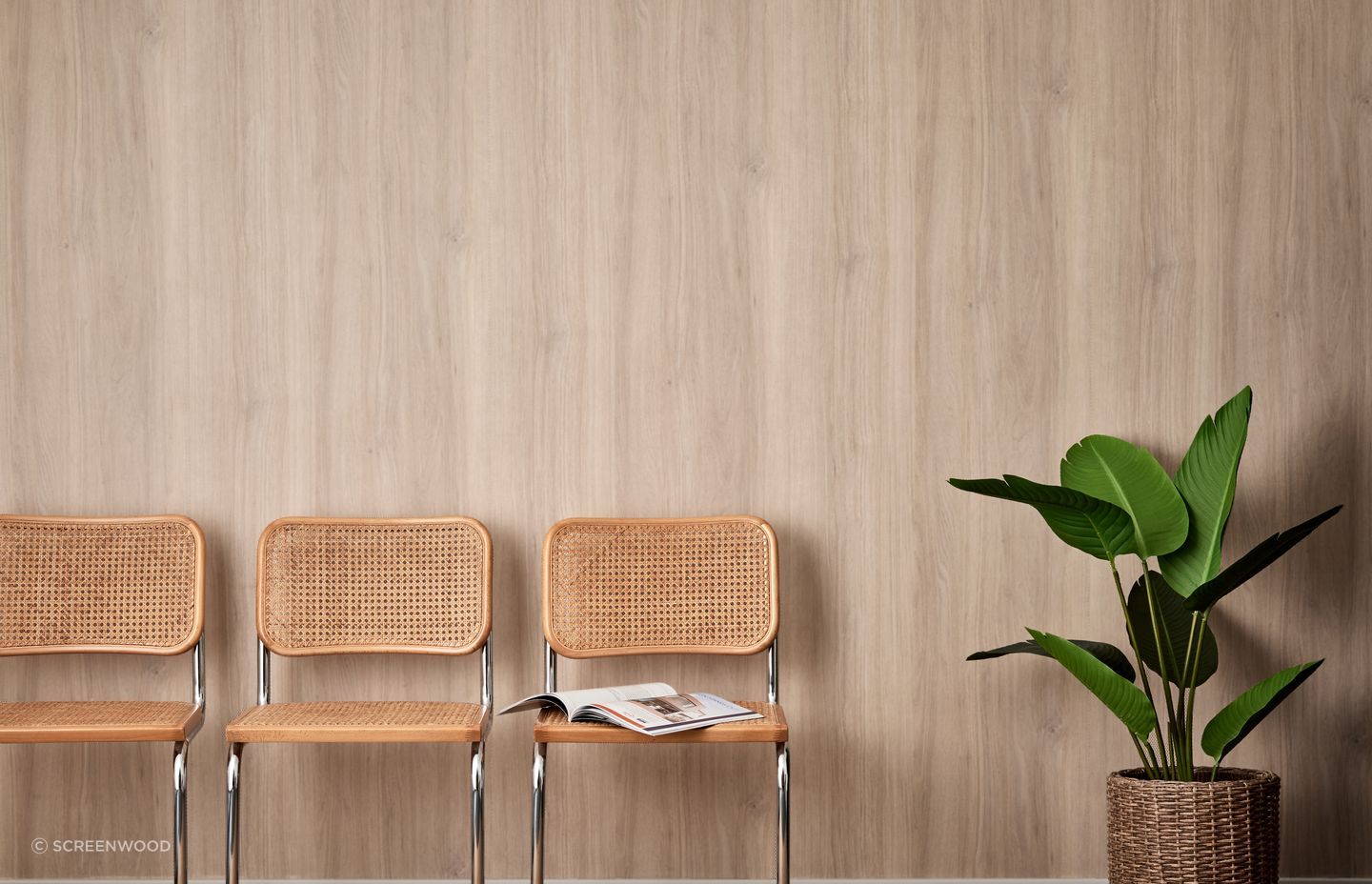 Screenwood’s SOUNDLINA perforated acoustic wall covering comes in a choice of 14 premium NAVURBAN Diamond decors.