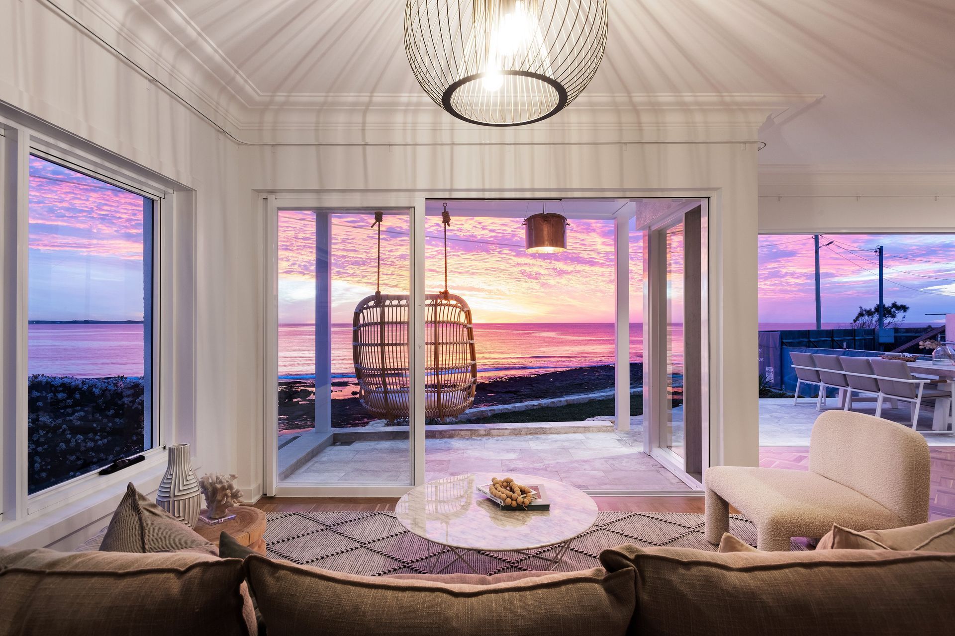 The beautiful interior of this Cronulla home showcases a coastal aesthetic