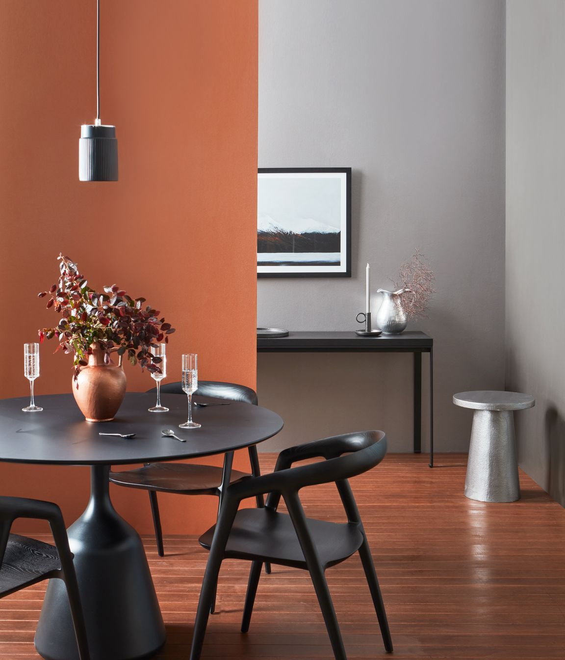 Modern living room wallpaper can complement your furniture choices.