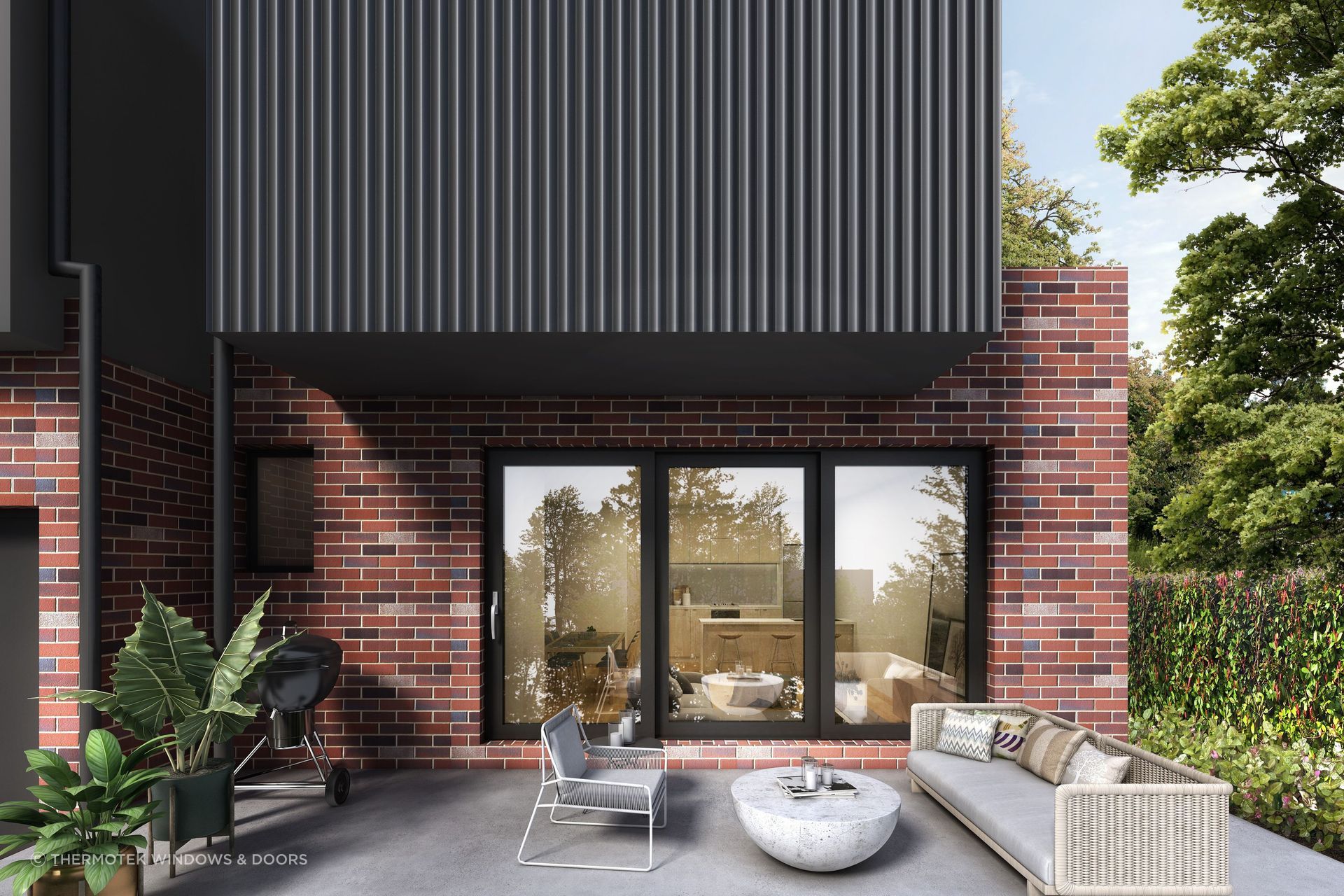 A stylish outdoor area on full display.