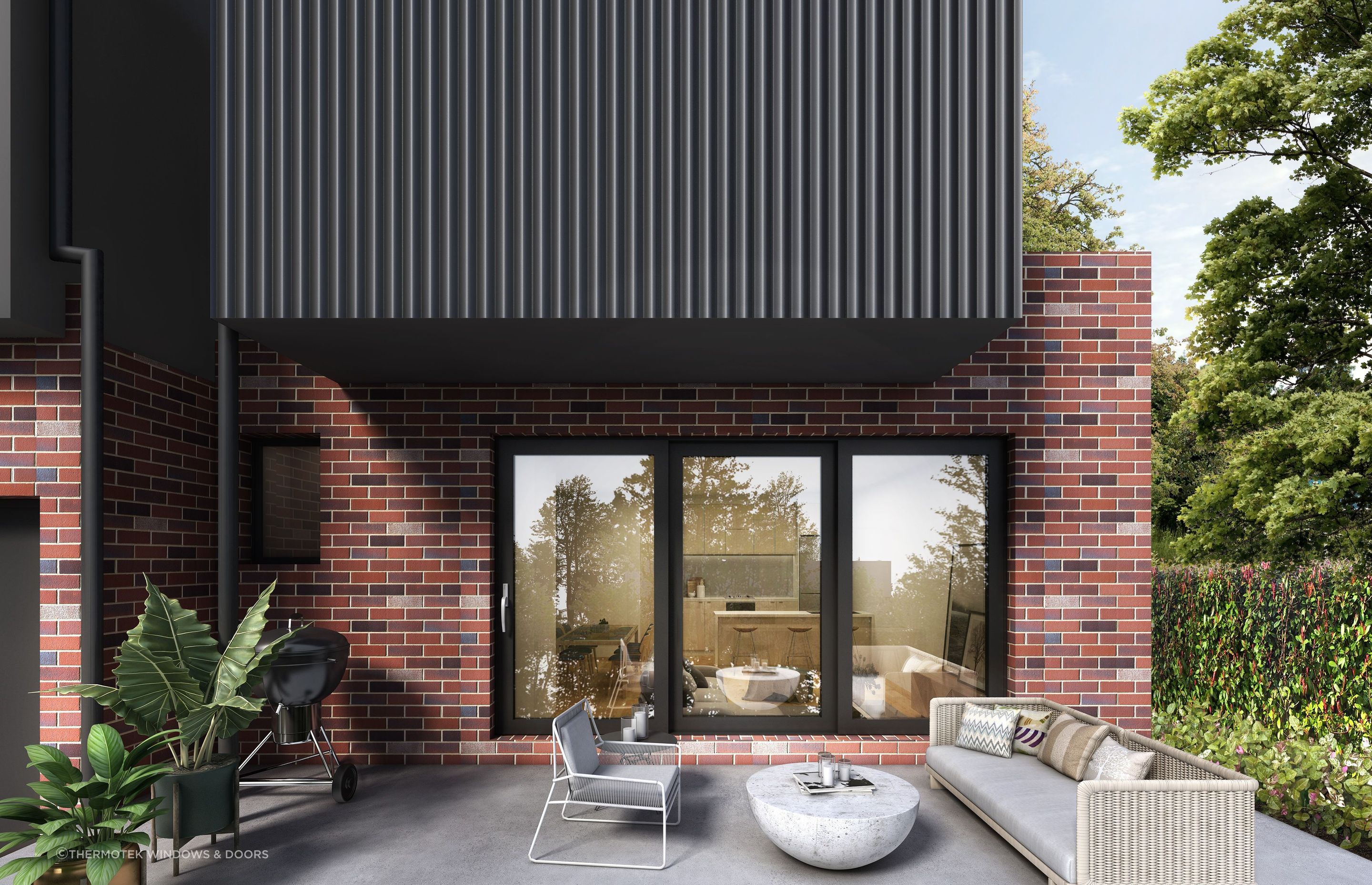 A stylish outdoor area on full display.