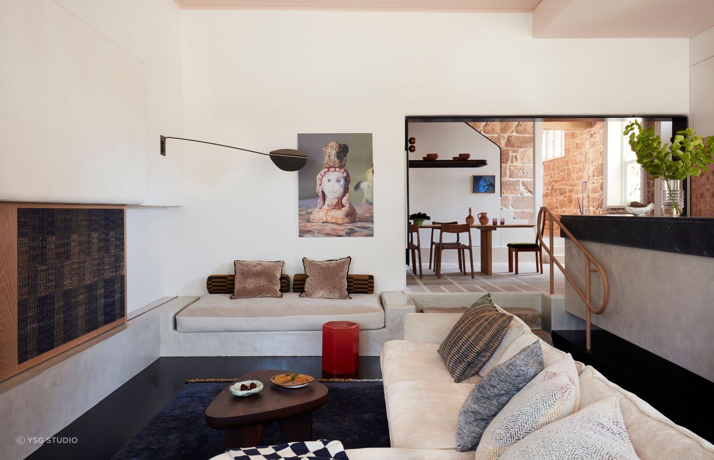 The right wall art can inspire the colour scheme of a living room