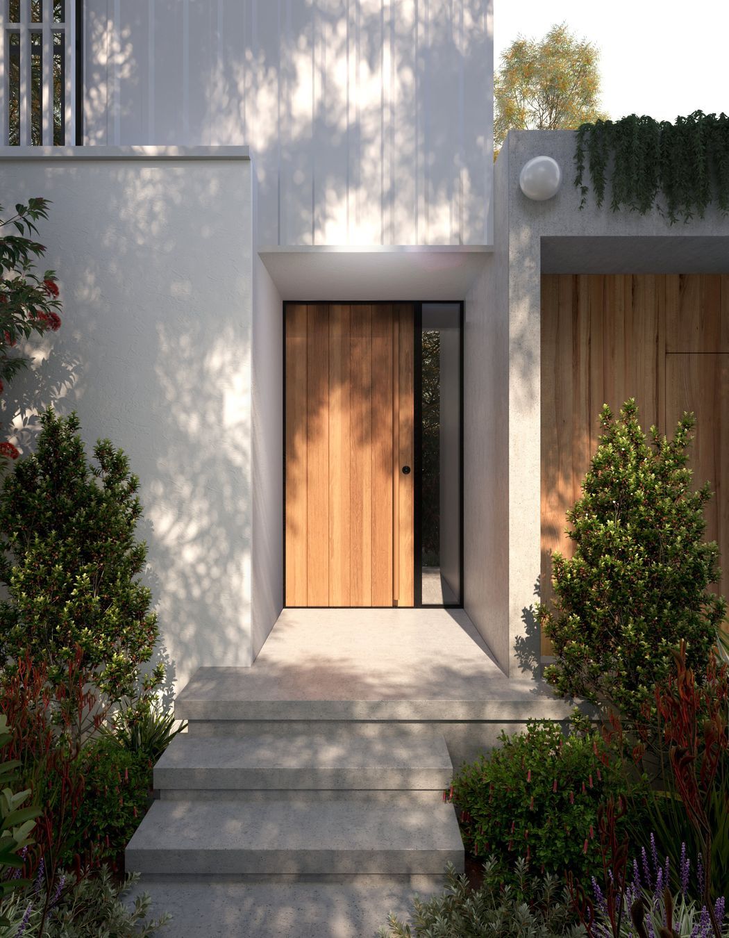 Exterior and interior doors are similar in size.