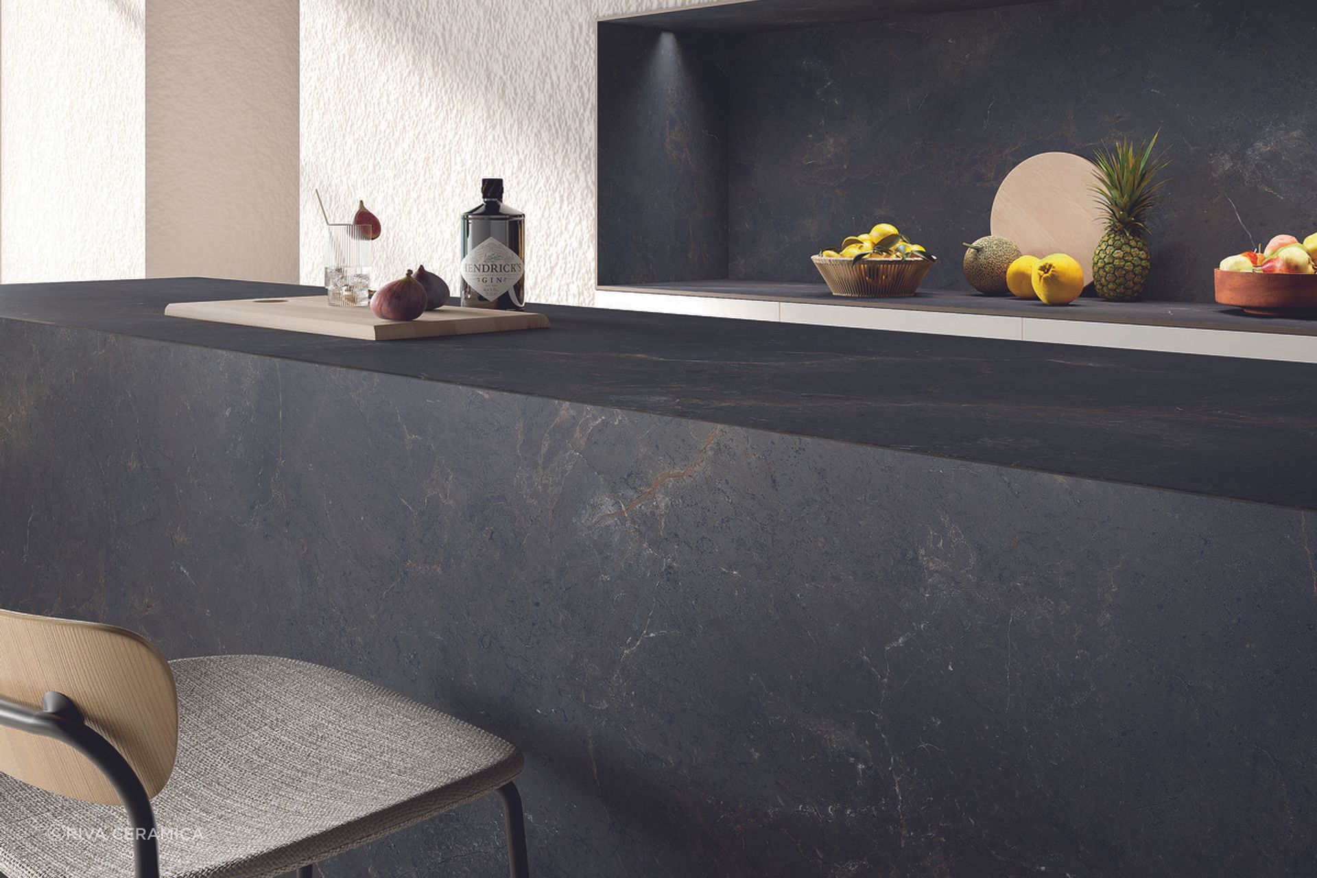 A choice like Art Stone Black from Riva Ceramica shows the premium aesthetics that are available in this range.