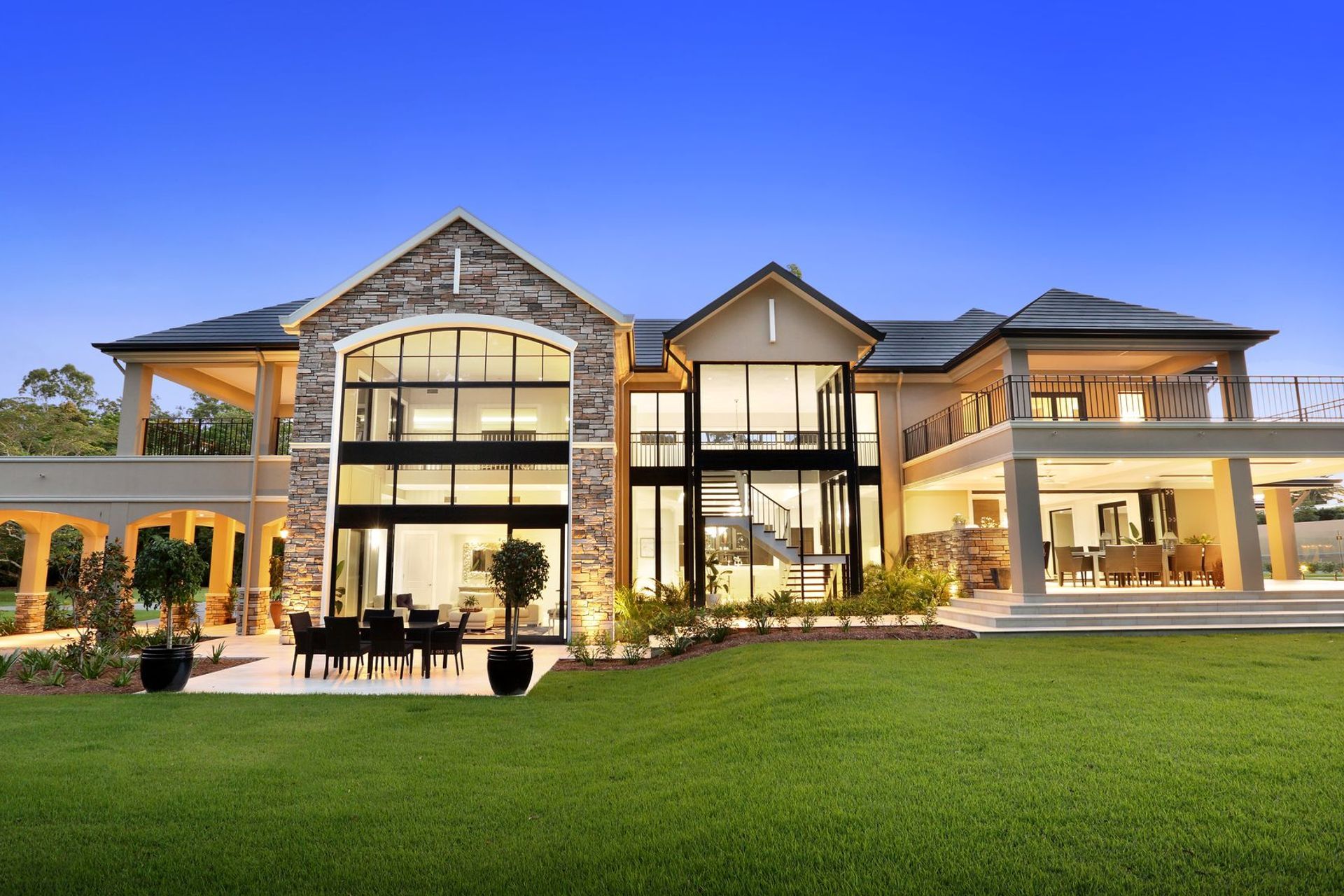 Natural stone can give a home a classic appearance. Featured Project: Sunshine Coast Residence by BRD Group