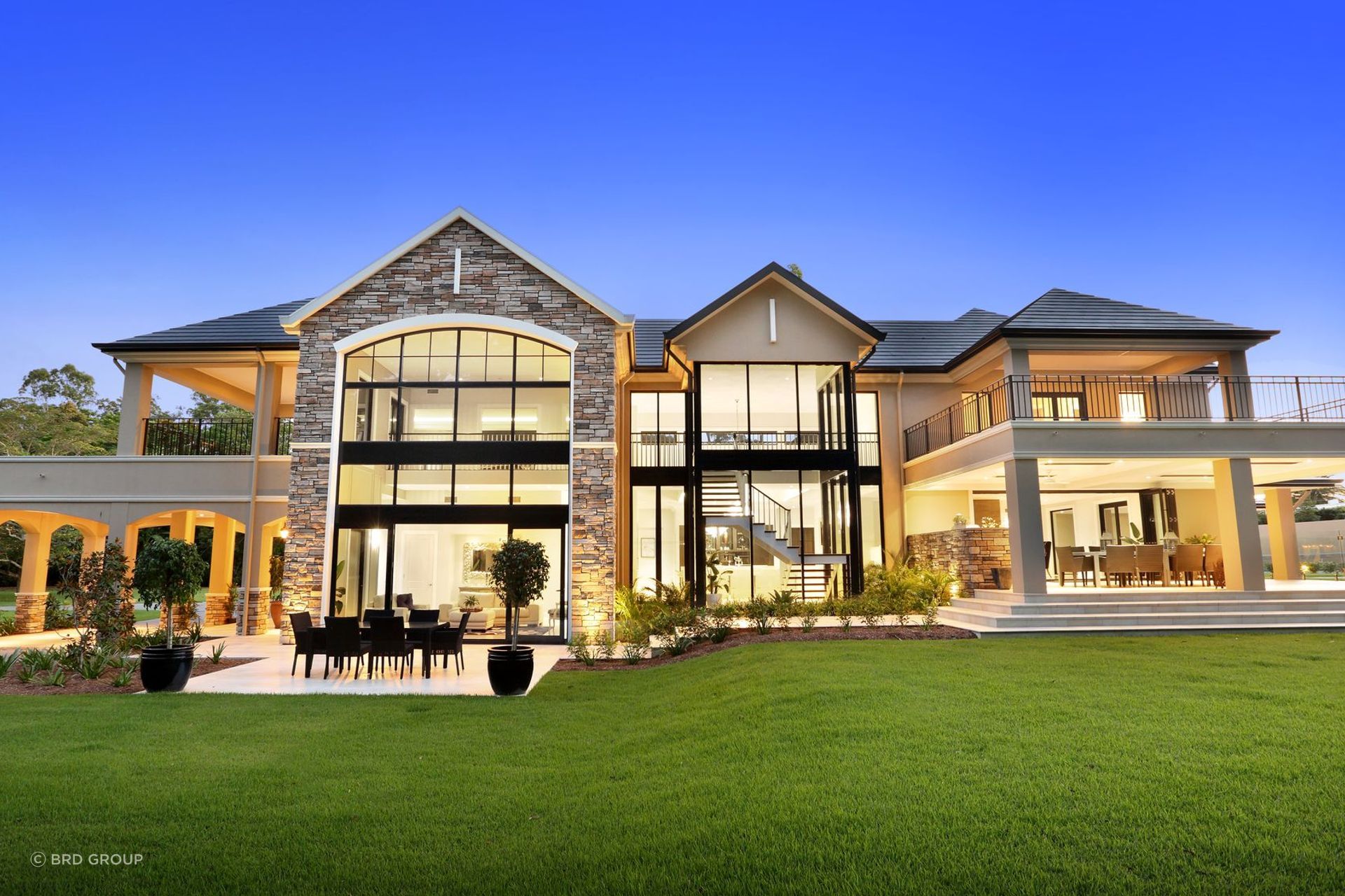 Natural stone can give a home a classic appearance. Featured Project: Sunshine Coast Residence by BRD Group