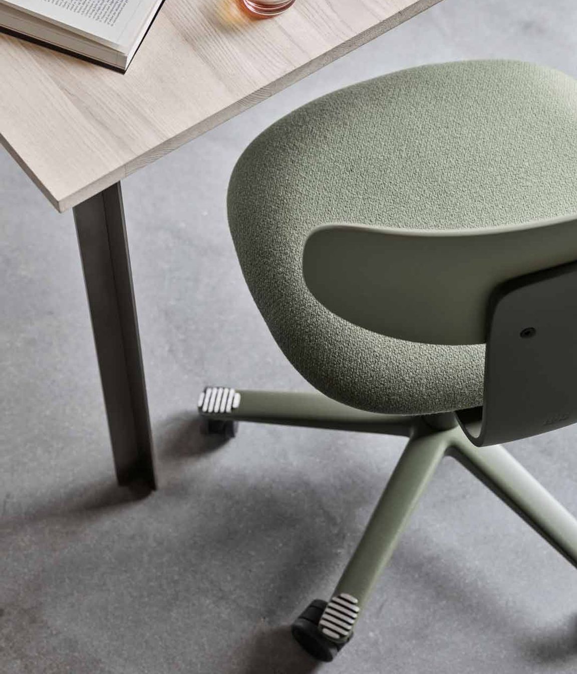 The HÅG Tion is one of the most sustainably designed task chairs available, made from 70-75% recycled materials | Ft. HÅG Tion 2140 in Moss Grey, with textile Cura 68261 by Gabriel