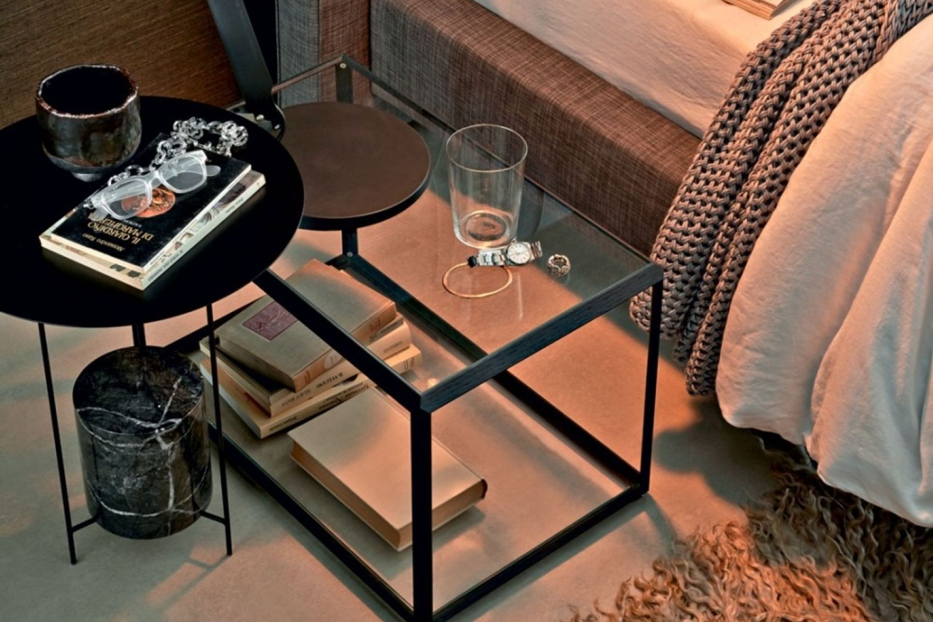 The 45º Tavolino Side Table by Molteni&C makes a great bedside table with plenty of storage space.