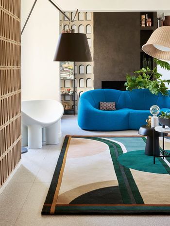 The Sonia Rug by top3 by design features a stunning multi-color palette that effortlessly brings the room together
