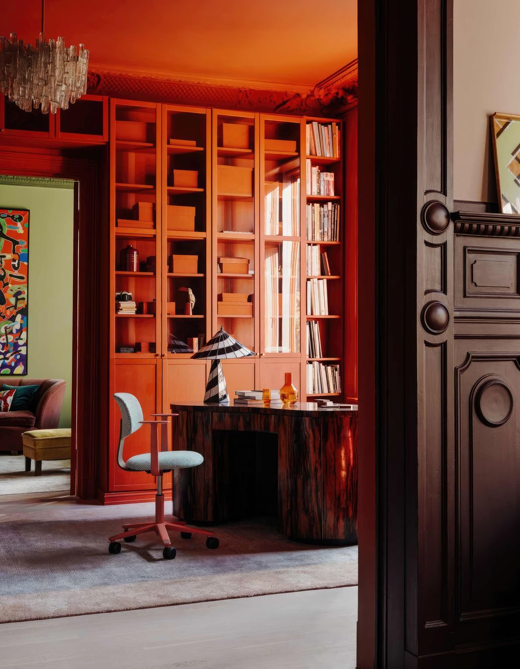 Featured: HÅG Tion 2160 in Moss/Blush, with textile Sisu 805 (green/white) by Kvadrat