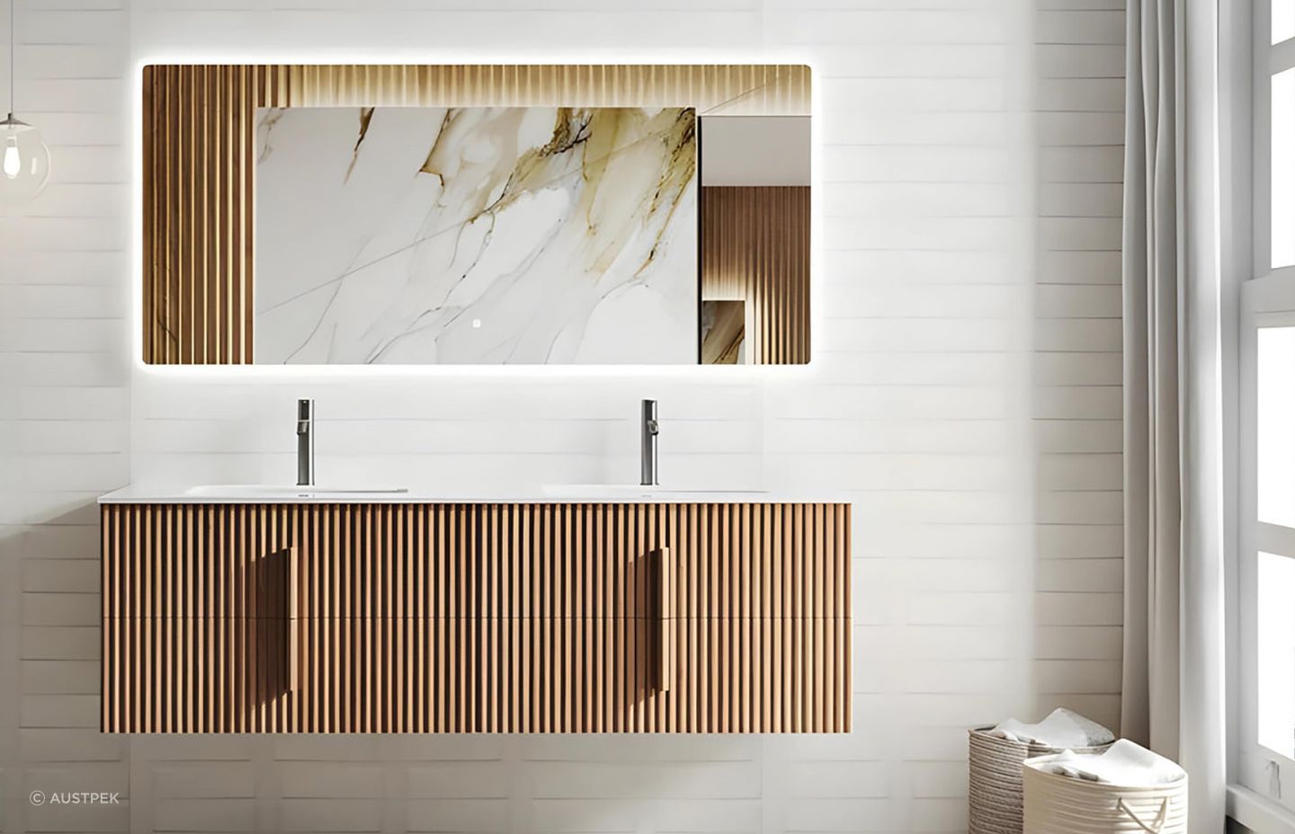 Orio Eden Double Bowl Vanity by Austpek blends elegance and functionality in bathroom design