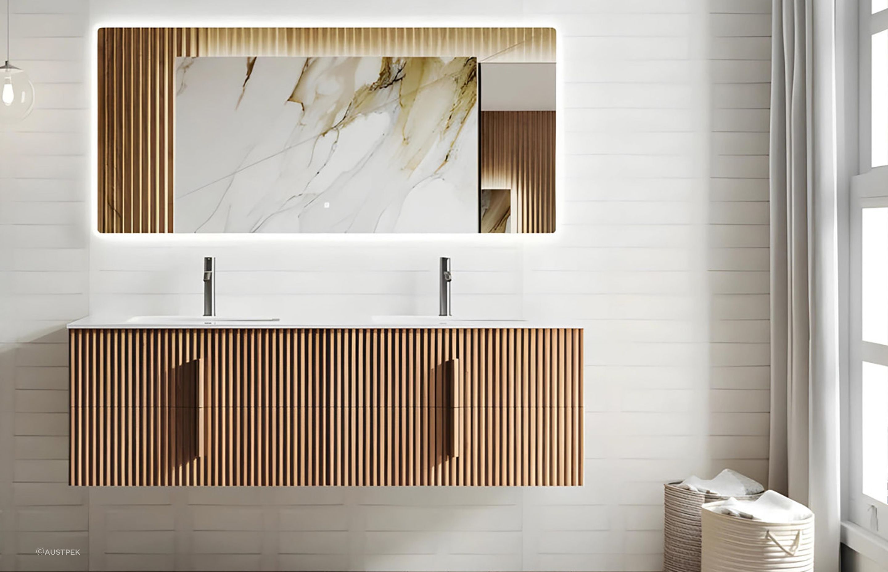 Orio Eden Double Bowl Vanity by Austpek blends elegance and functionality in bathroom design