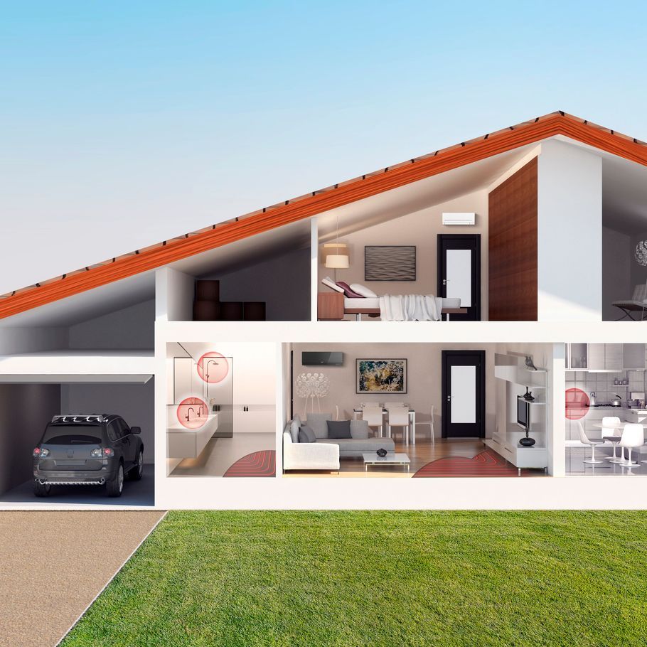 Super energy efficient water and room heat pump system