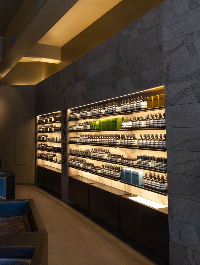 Aesop's Auckland store was designed with Timaru bluestone as a feature.