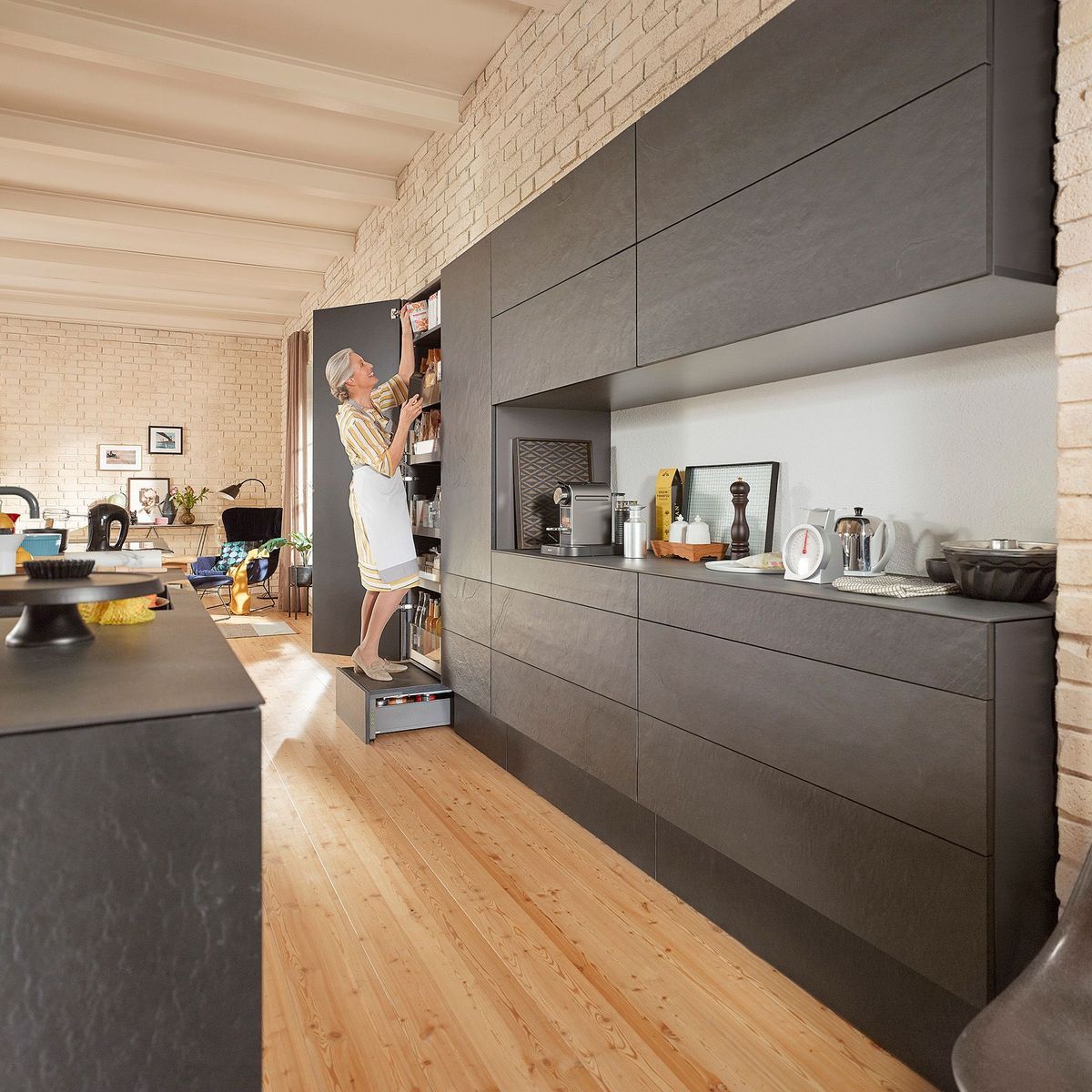 The Space Step: an all-in-one concealed storage drawer, footstool and seat