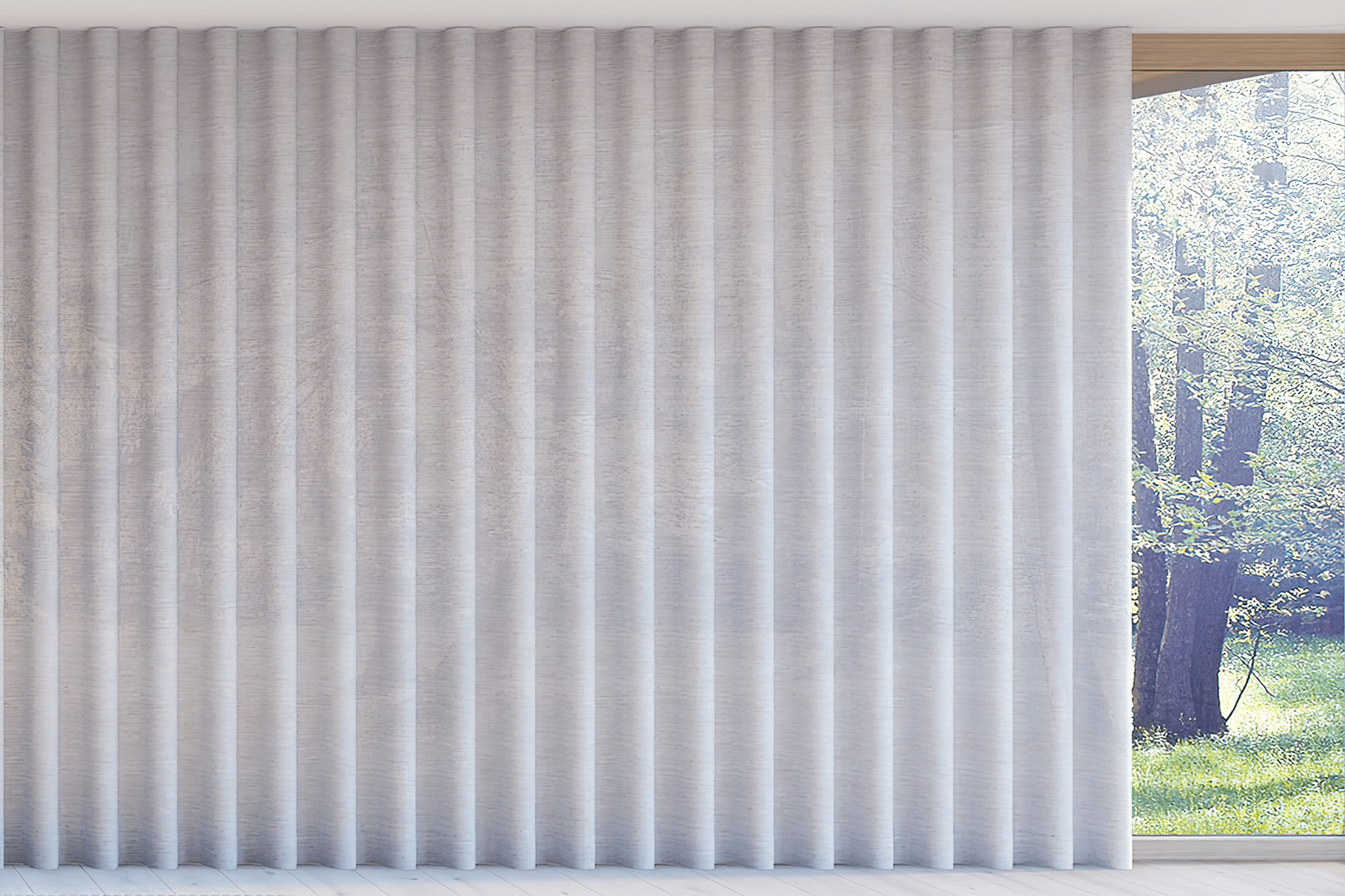 Curtains supported by Silent Gliss Cord Operated Curtain Tracks