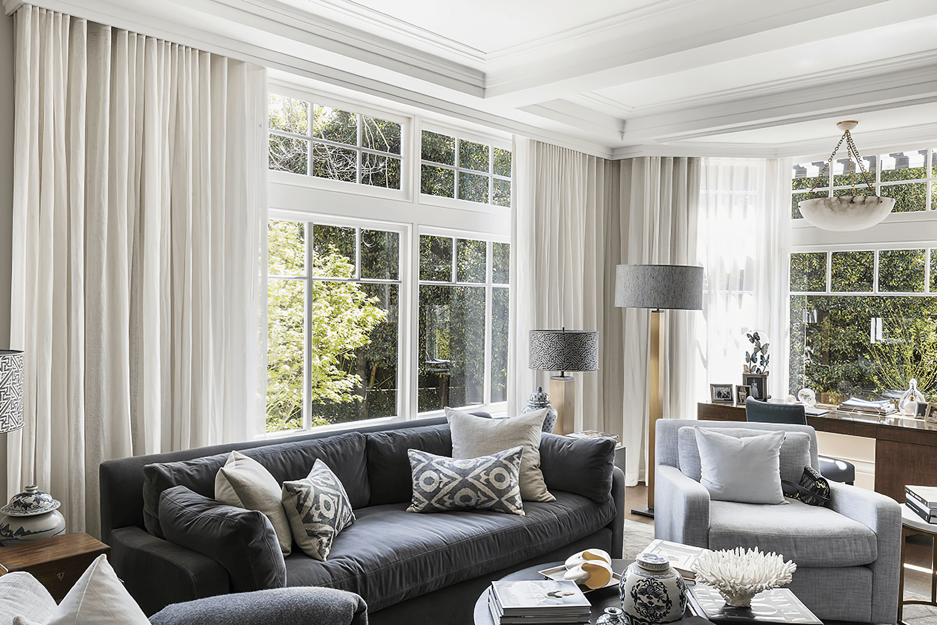 Curtains supported by the Somfy Glydea® Ultra system