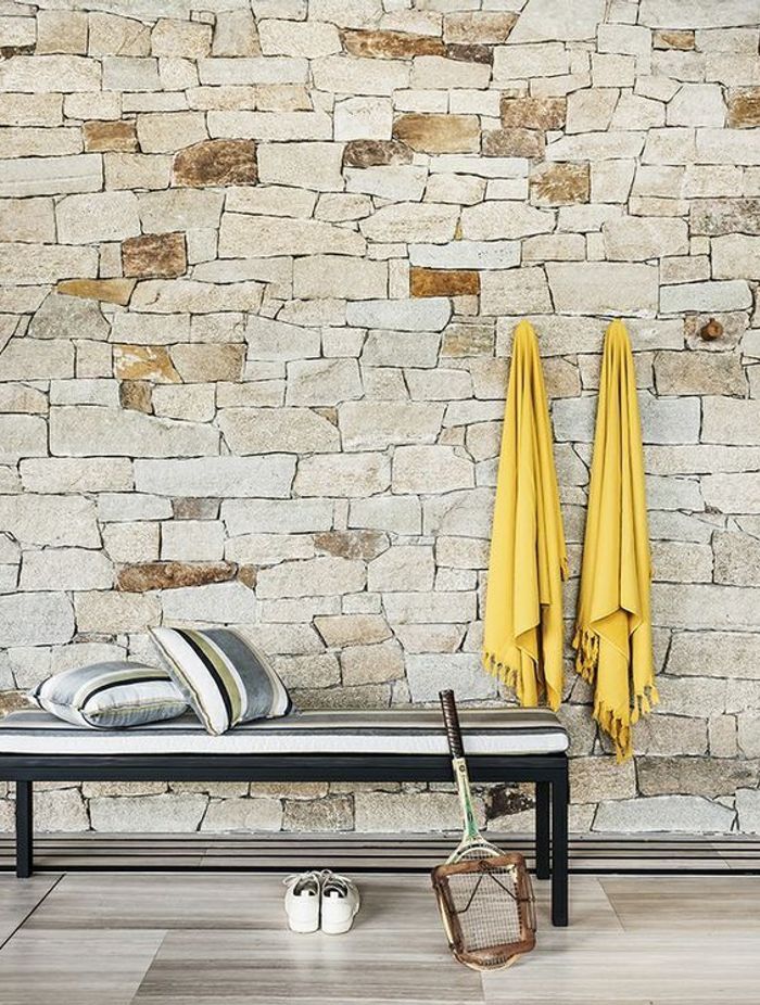 Beach towels complementing South Beach Stripe Upholstery by Mokum.