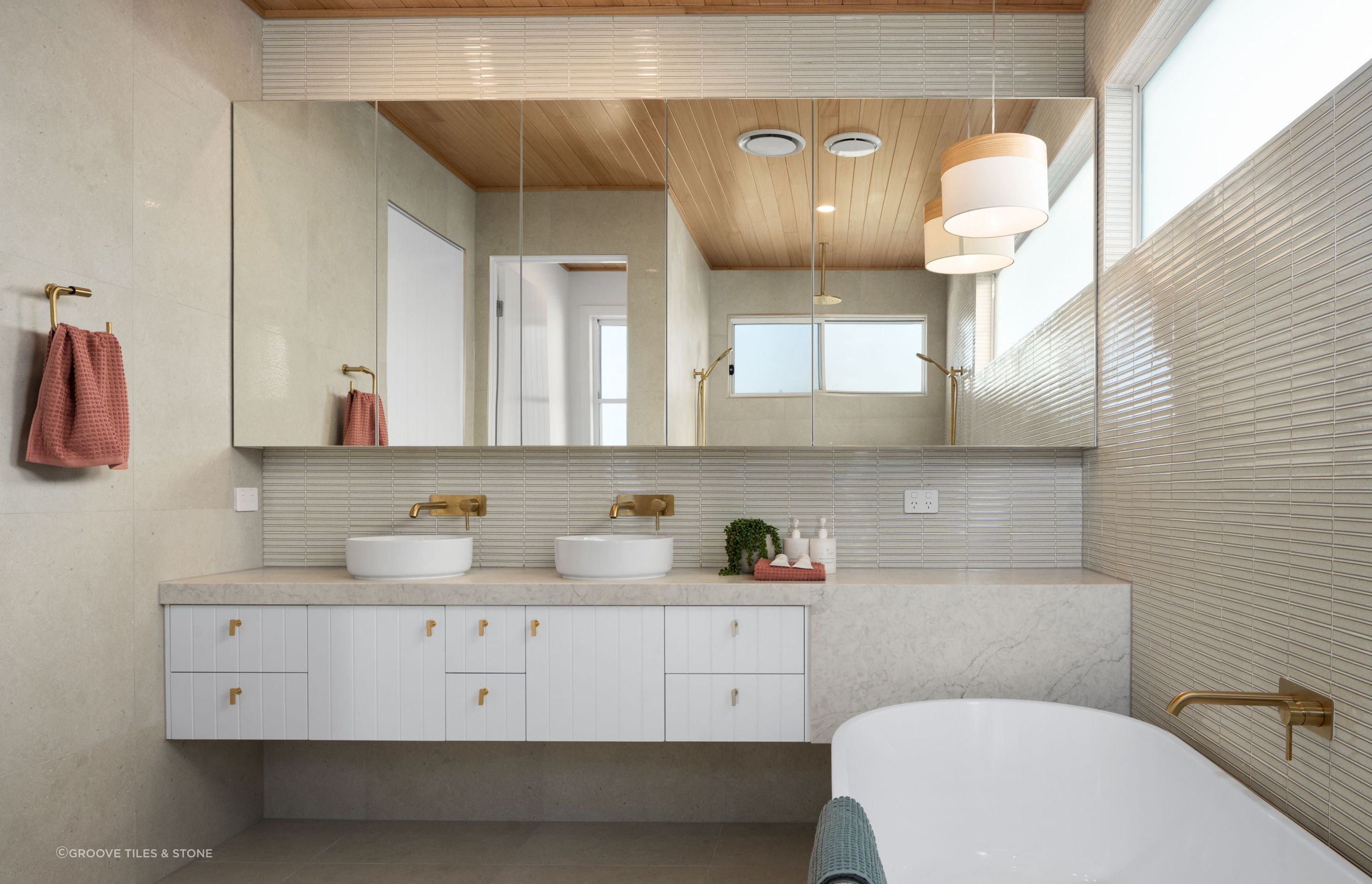 Earth Floor and Wall Tiles from Groove Tiles & Stone