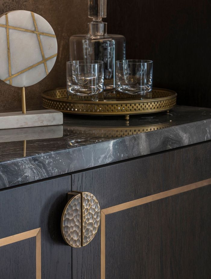 Joseph Giles Hammered Half Moon Pull Handle from The English Tapware Company