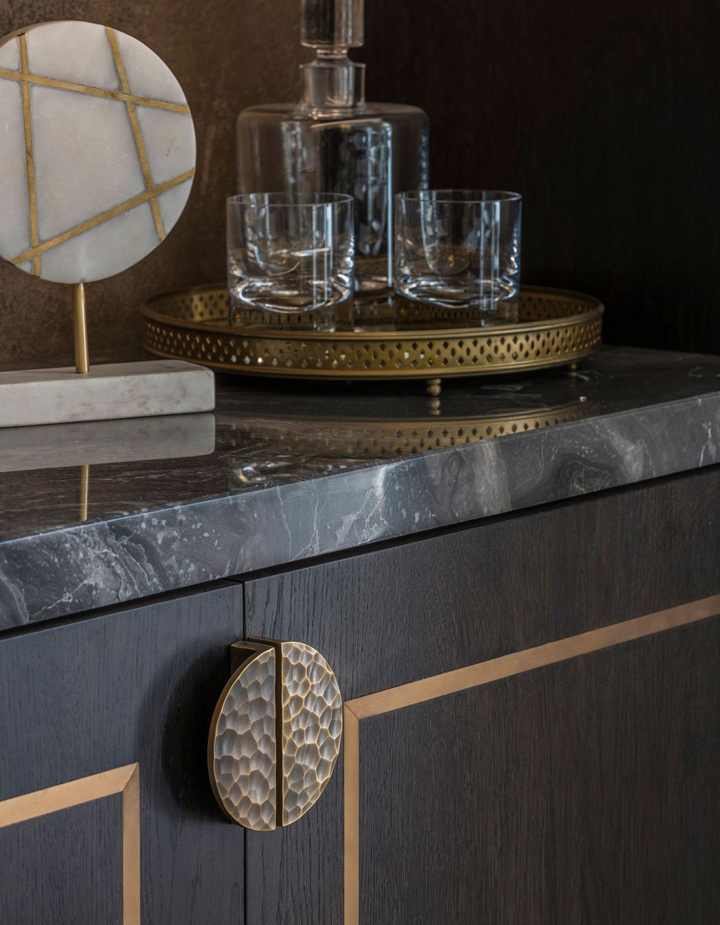 Joseph Giles Hammered Half Moon Pull Handle from The English Tapware Company