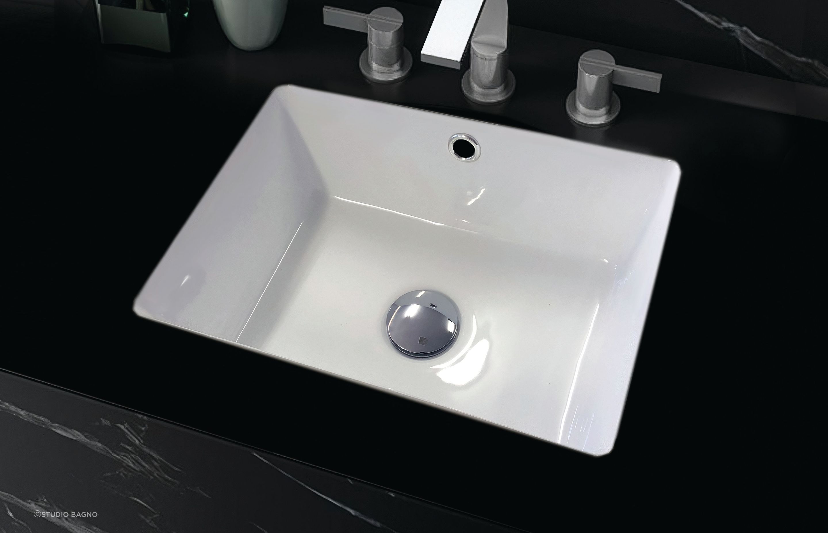 The sleek Manhattan Squeeze Under Counter Basin from Studio Bagno