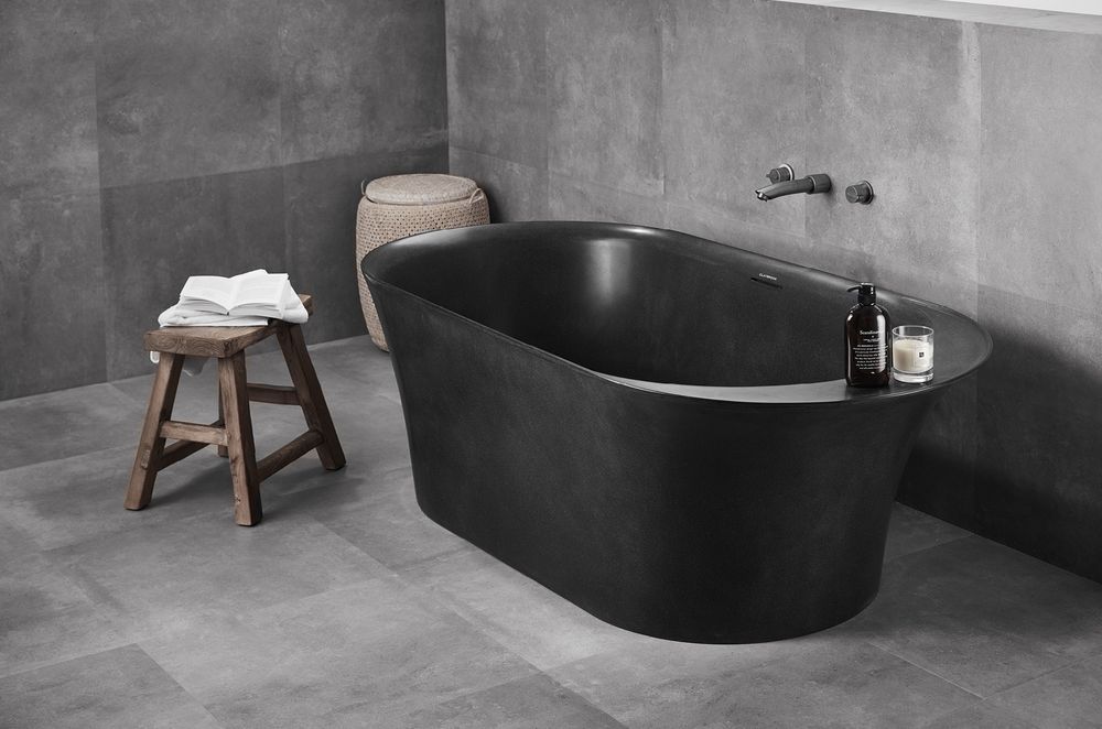 The Opus freestanding bath is a recycled-marble work of art.