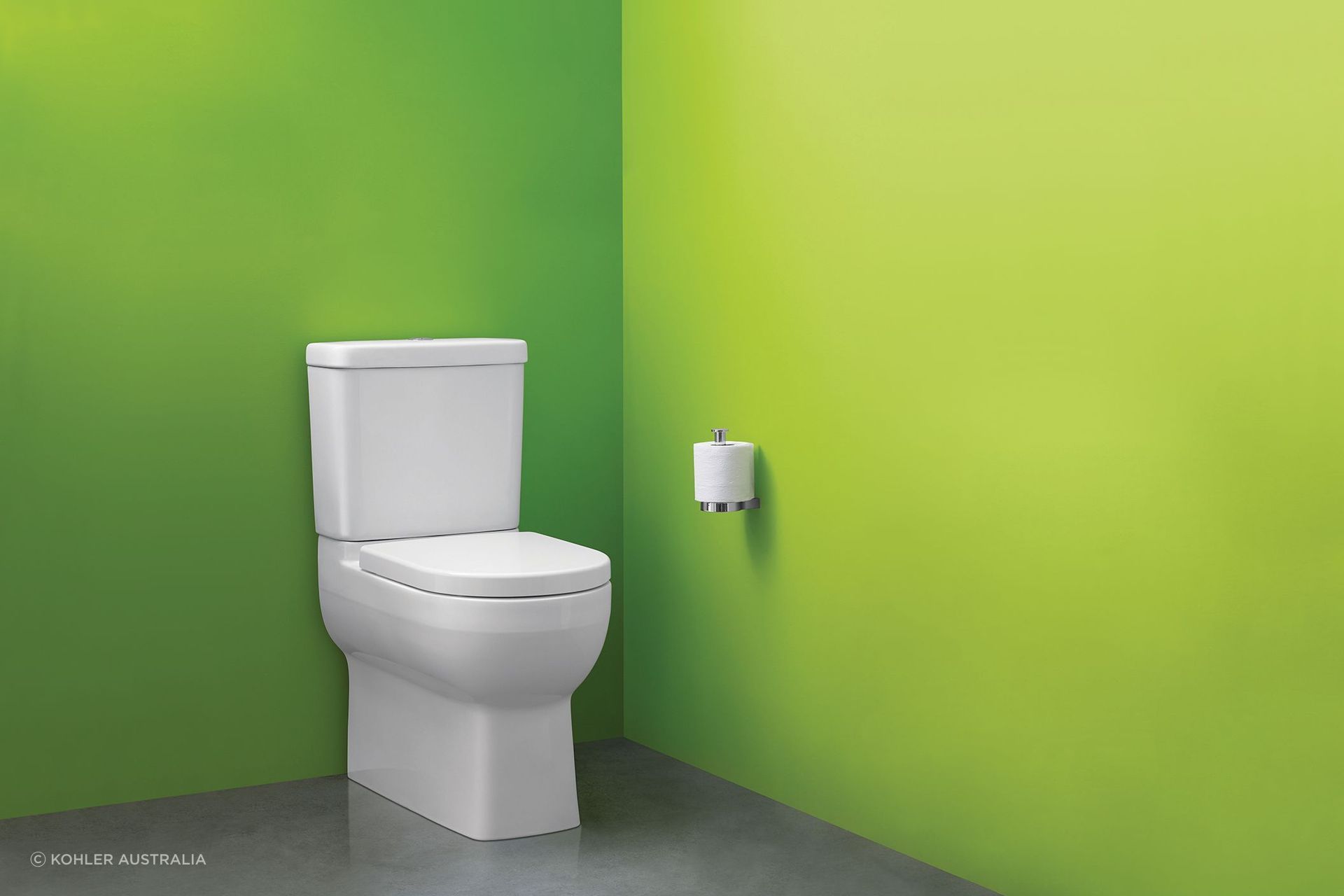 The wall-faced toilet, also known as a back-to-wall toilet, sits flush against the bathroom wall, hiding the plumbing and waste pipes, providing a neat and tidy look. Featured product: Reach Back To Wall Toilet Suite.