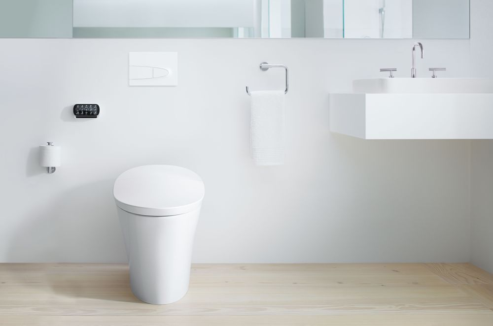 Smart toilet offers a multitude of features including heated seating, automatic flushing, bidet washing, air drying, and even self-cleaning capabilities. Featured product: Veil Wall Faced Intelligent Toilet.