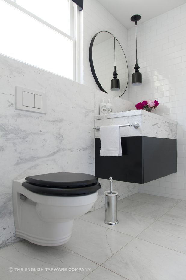 A space-saving Perrin & Rowe Wall Hung Toilet Pan