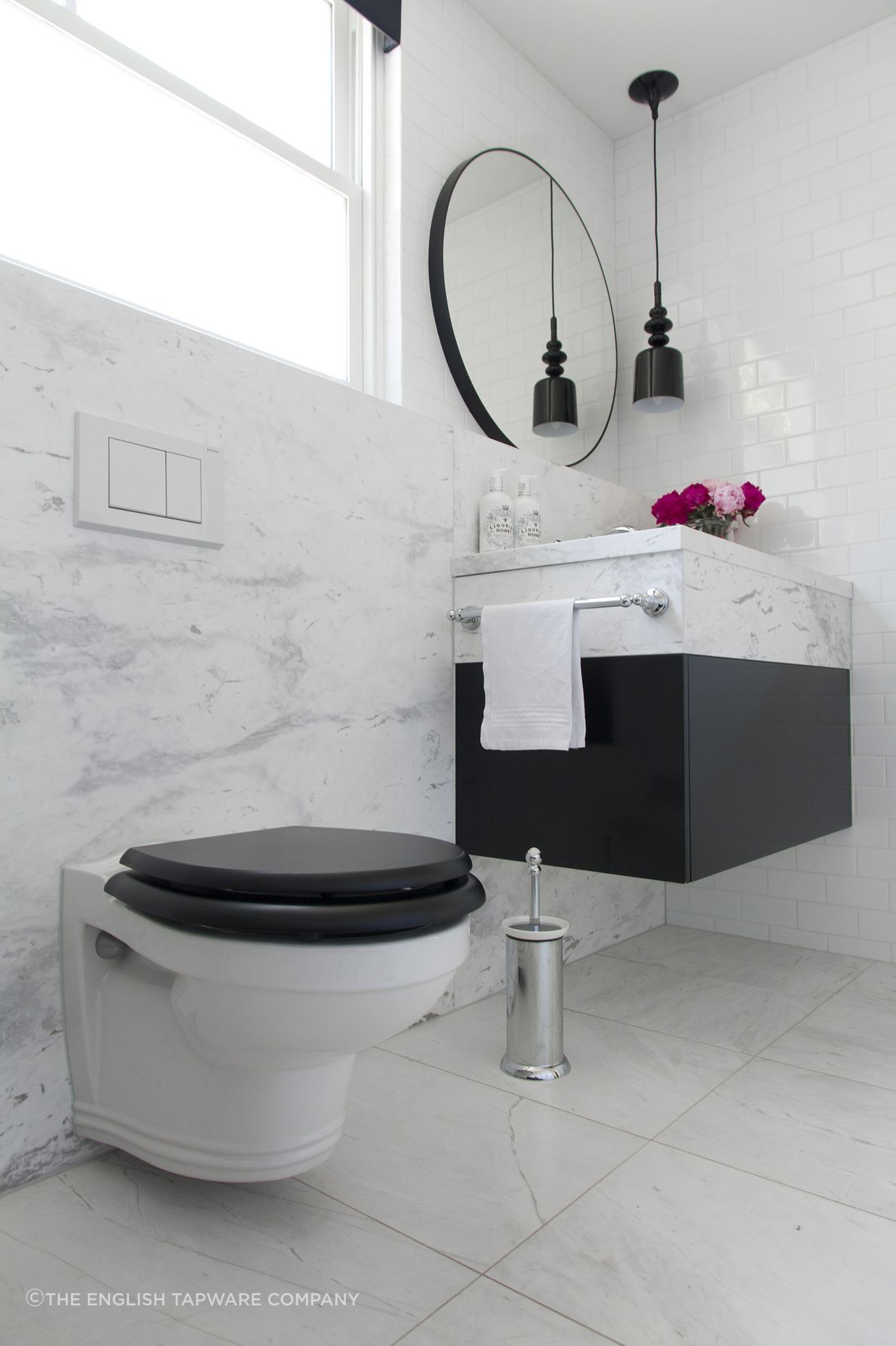 A space-saving Perrin &amp; Rowe Wall Hung Toilet Pan