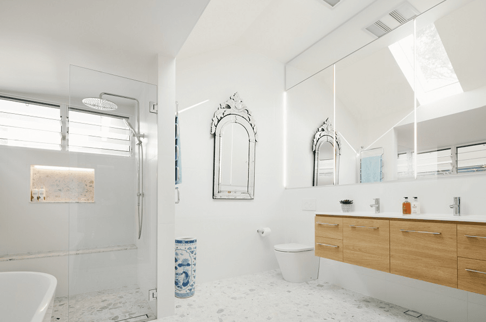 A skylight brings natural light in abundance in this house renovation in Mosman by Northern Beaches Kitchens & Bathrooms