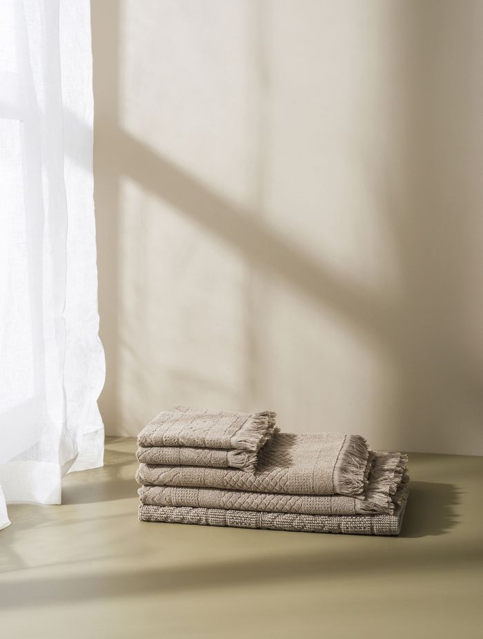 Jacquard bath towel range including bath mats