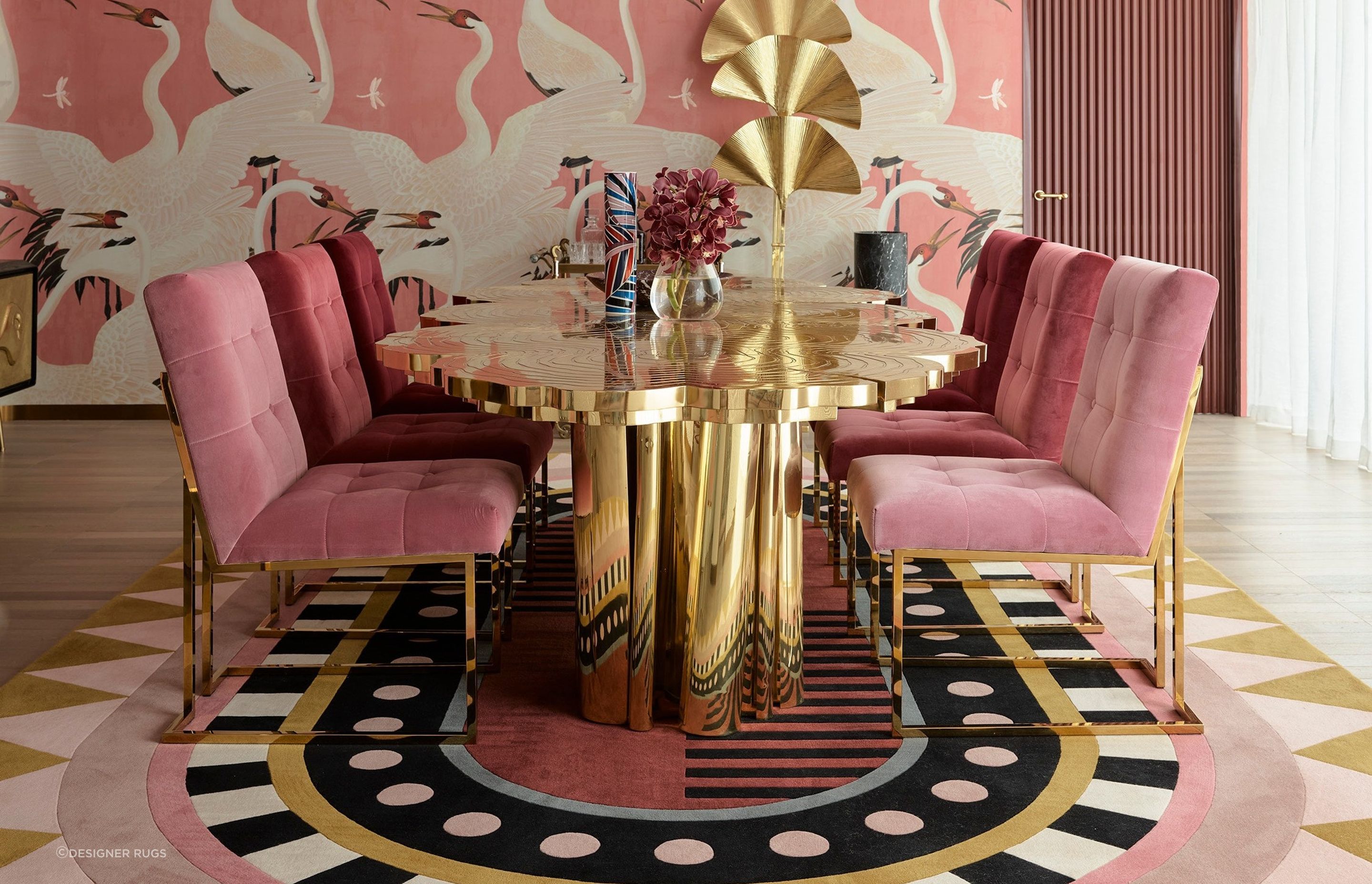 A custom mag rug like this allows you to carefully match your rug to the colours of your furnishings