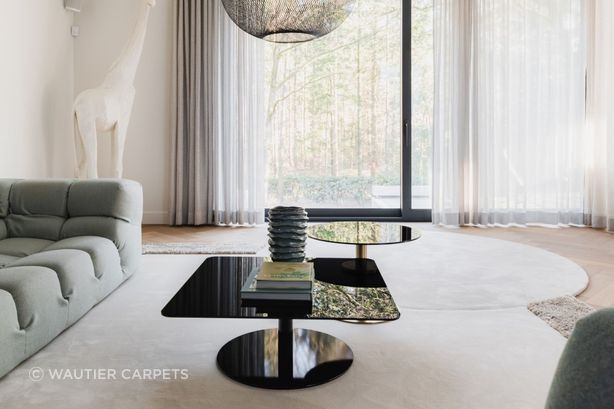 Define zones with rugs and carpet.