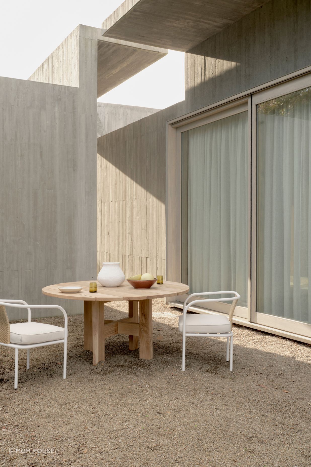 “Designed for full outdoor use, materials like weather-resistant metals and woven features ensure durability and are easy to maintain, retaining their clean, cool look even in harsh weather."