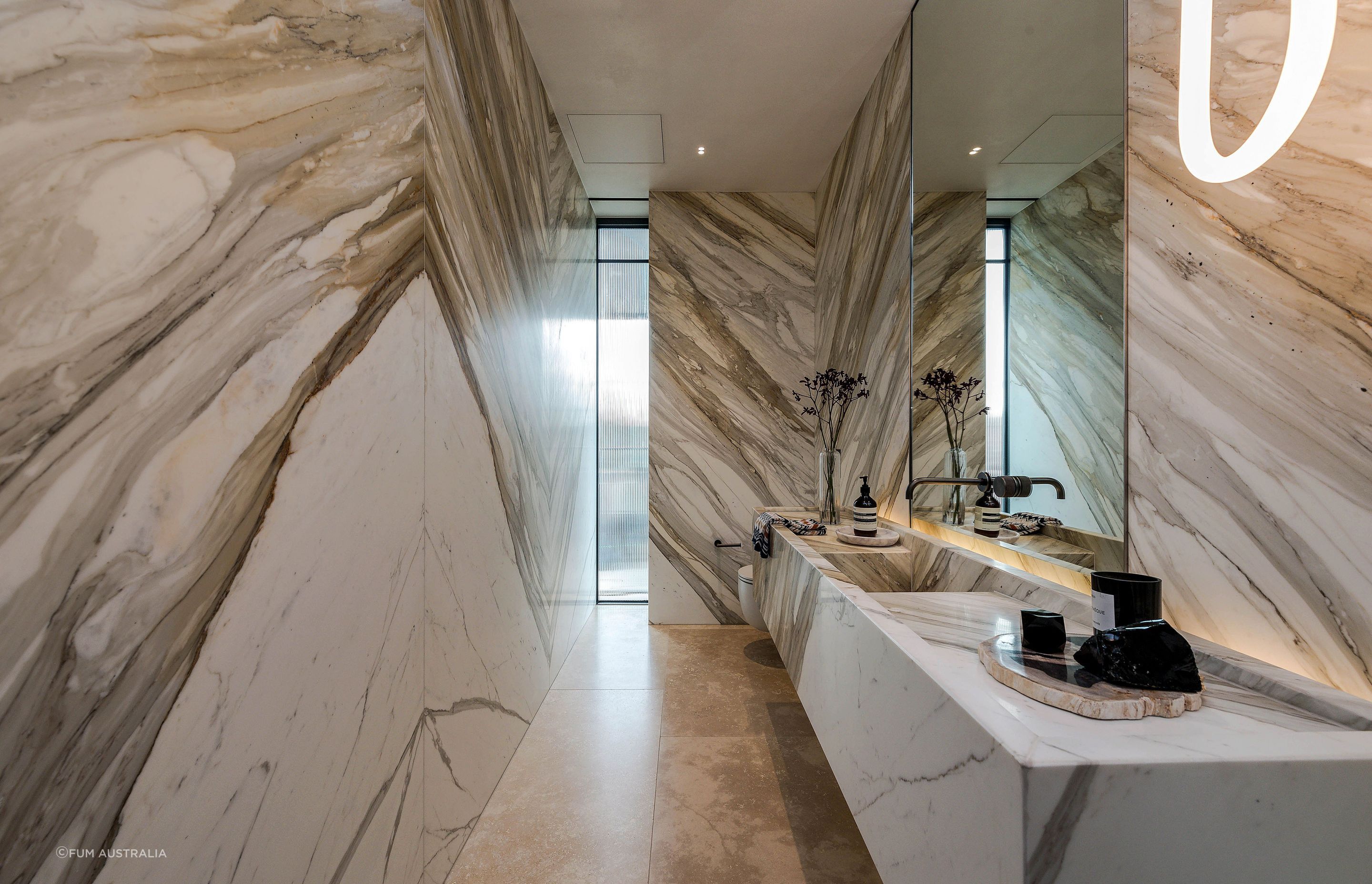 Marble with dramatic veining is proving popular, with the material also increasingly being used for furniture throughout the home.
