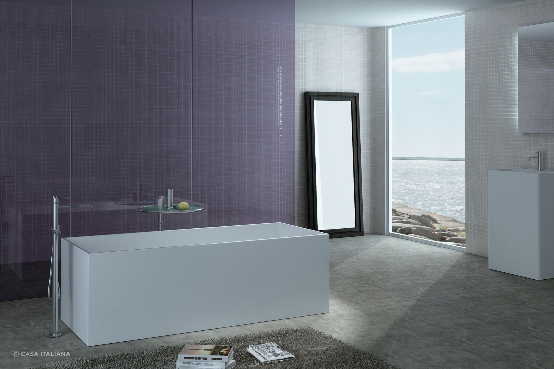 Options like the Cube Composite Stone Bathtub bring a distinctive aesthetic quality that few can match.