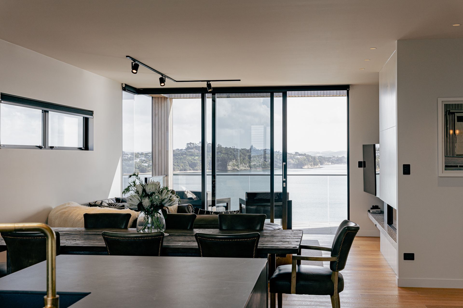 The main living space has floor-to-ceiling windows to make the most of the vista.