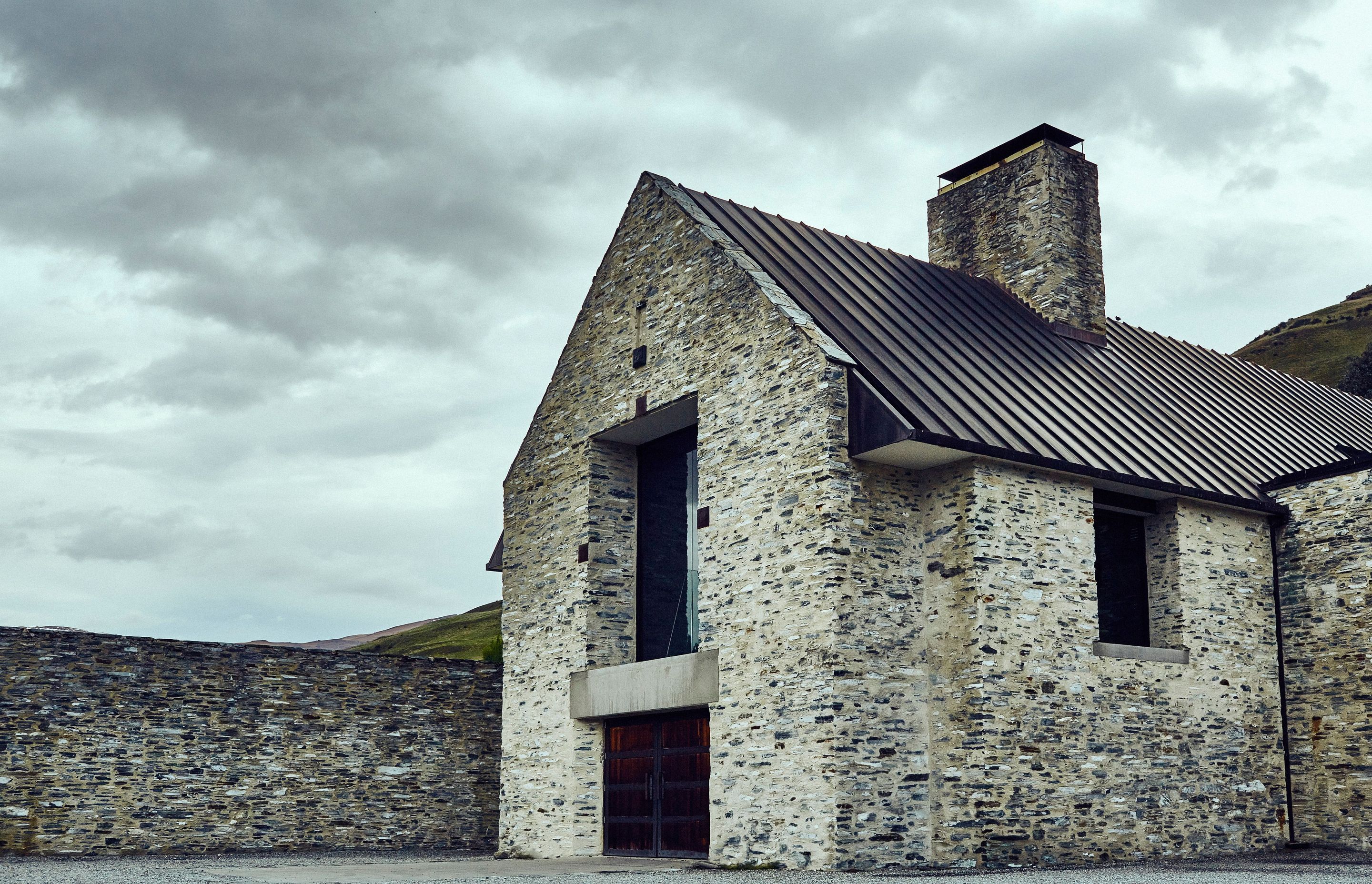 Amisfield's wine cellar is located under its restaurant overlooking the scenic Lake Hayes.