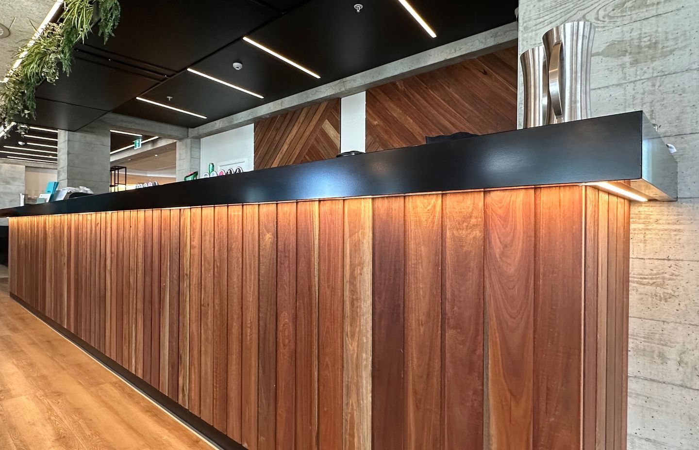 The timber provides a warm feel to the interior.