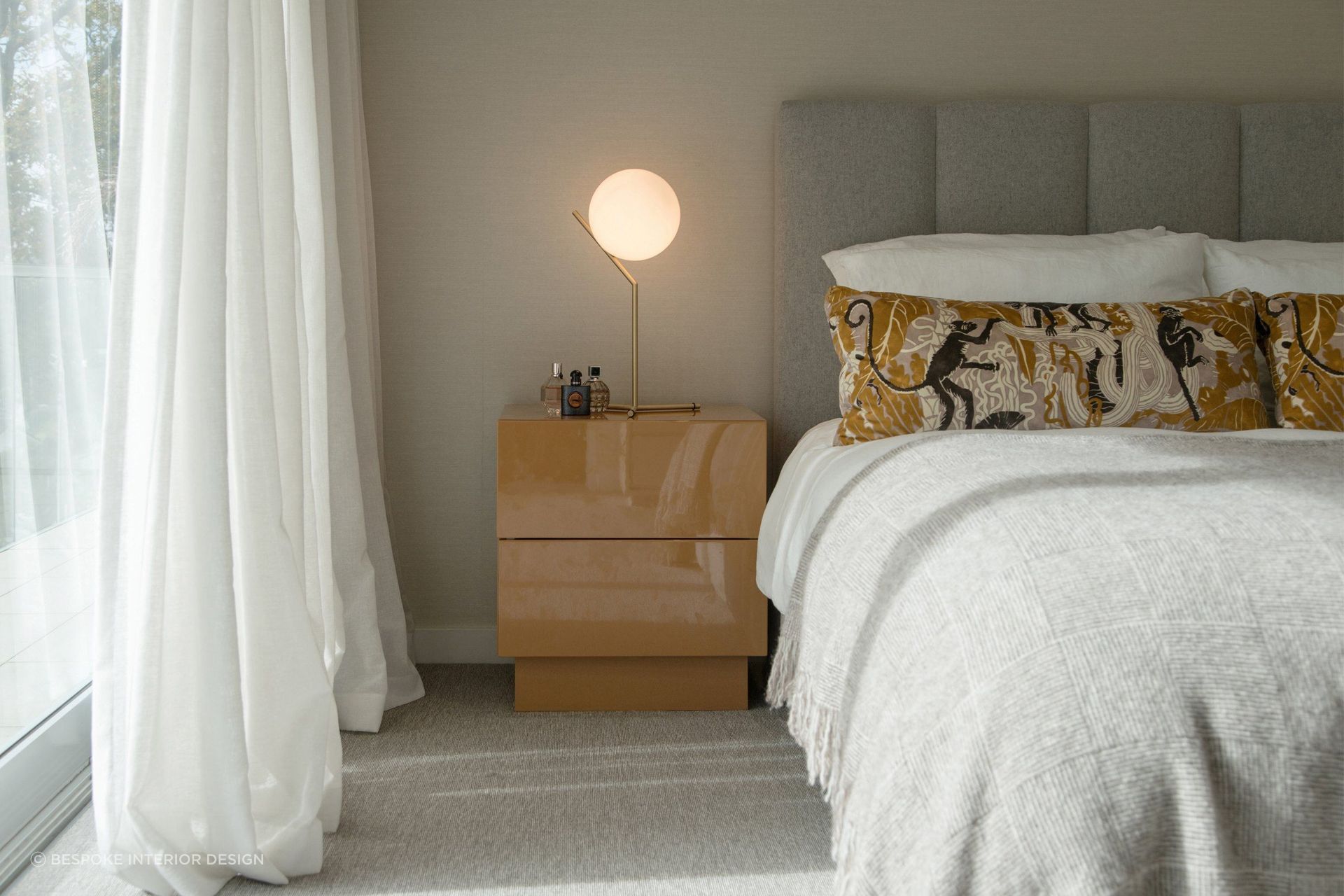 A stylish bedside table, like this featured here in the wonderfully furnished Benson House, provides convenient storage to help keep your bedroom clutter-free.