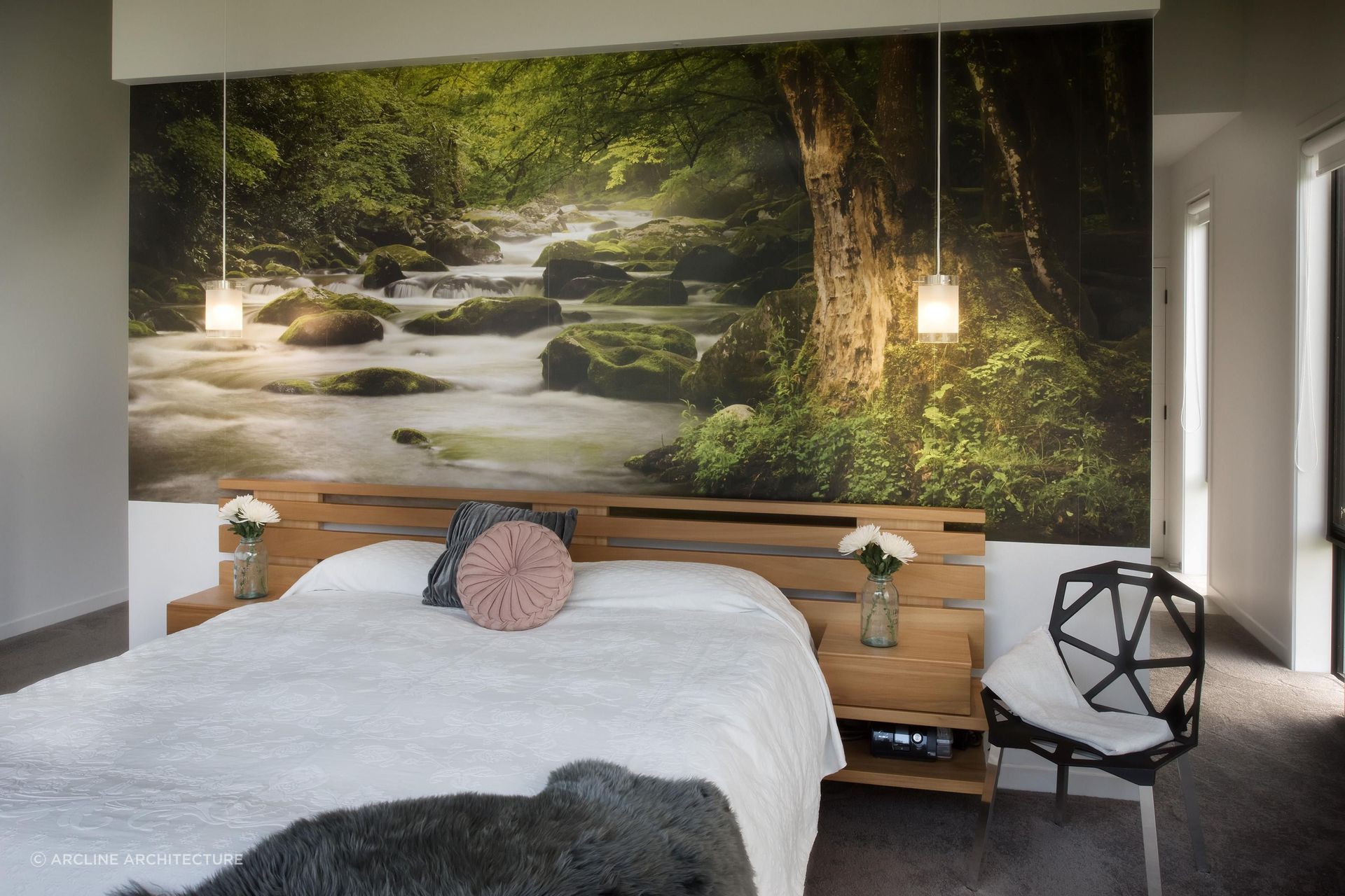 Artistic choices, like this beautiful feature wall in this lovely home in Kerikeri, can personalise your space in a style that is unique to your passions and interests.