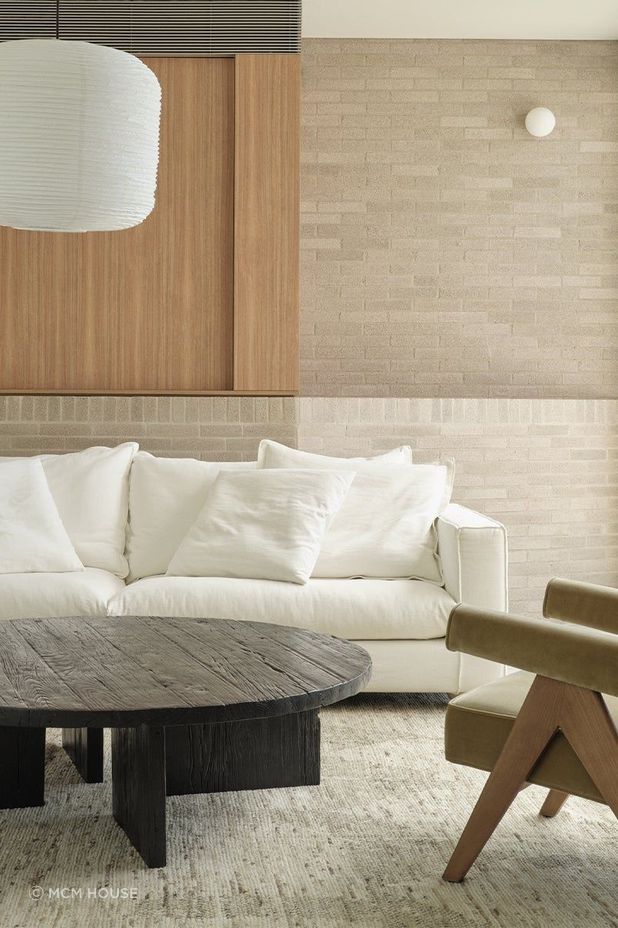 Jean Sofa by MCM House uses feather cushions to add comfort and support