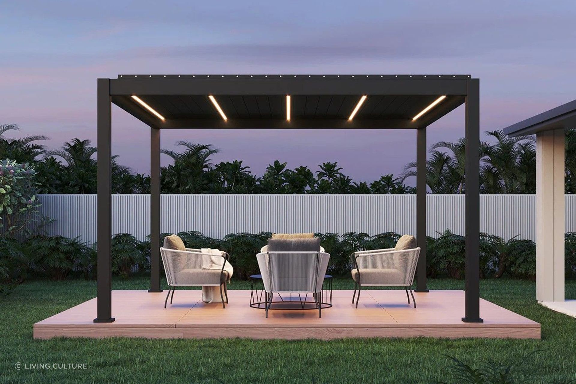 High-quality materials and robust construction are vital for a safe and secure pergola. | Featured product: Caribbean Motorised Wall Mounted Louvre Roof Aluminium Pergola