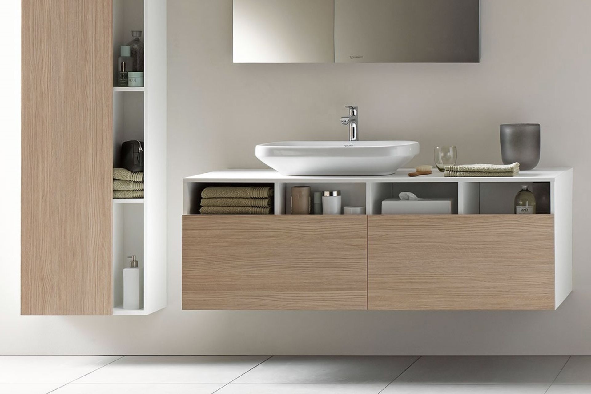 Prioritising high-quality bathroom linen is a must for a comfortable bathroom, especially when you've already acquired sublime features like the DuraStyle Basin by Duravit.