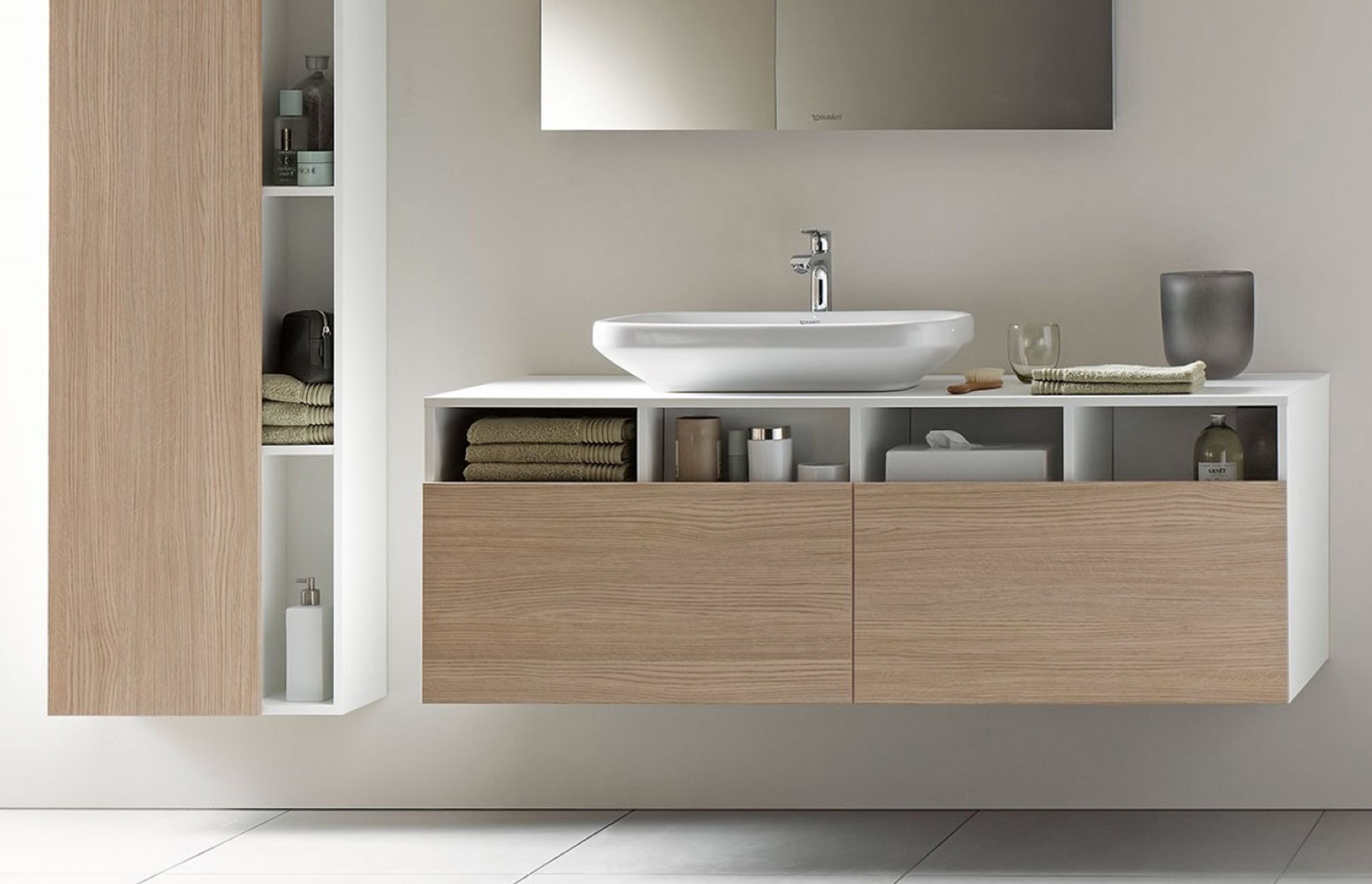 Prioritising high-quality bathroom linen is a must for a comfortable bathroom, especially when you've already acquired sublime features like the DuraStyle Basin by Duravit.