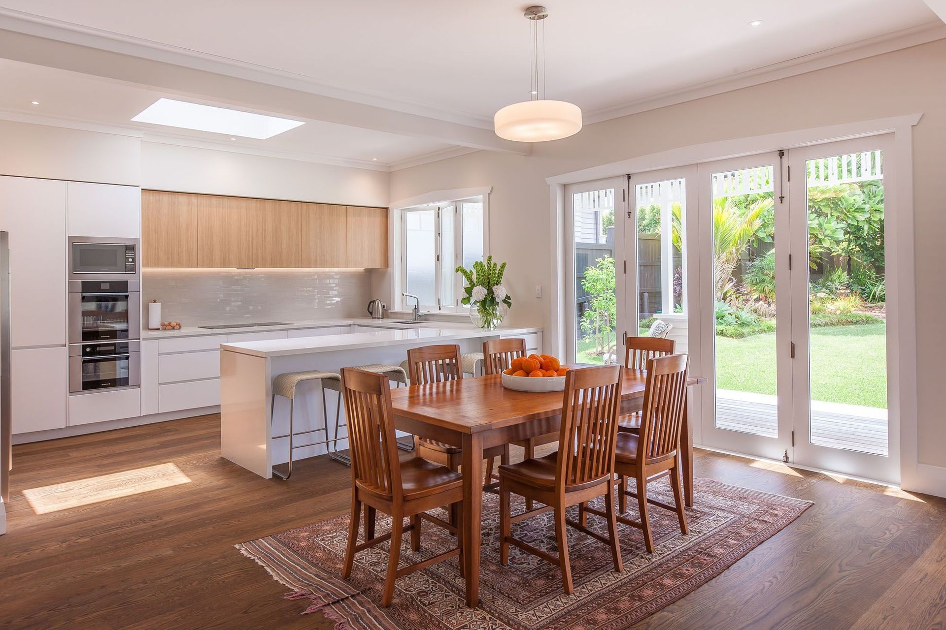 Open-plan living areas are a common feature of modern bungalows in New Zealand.